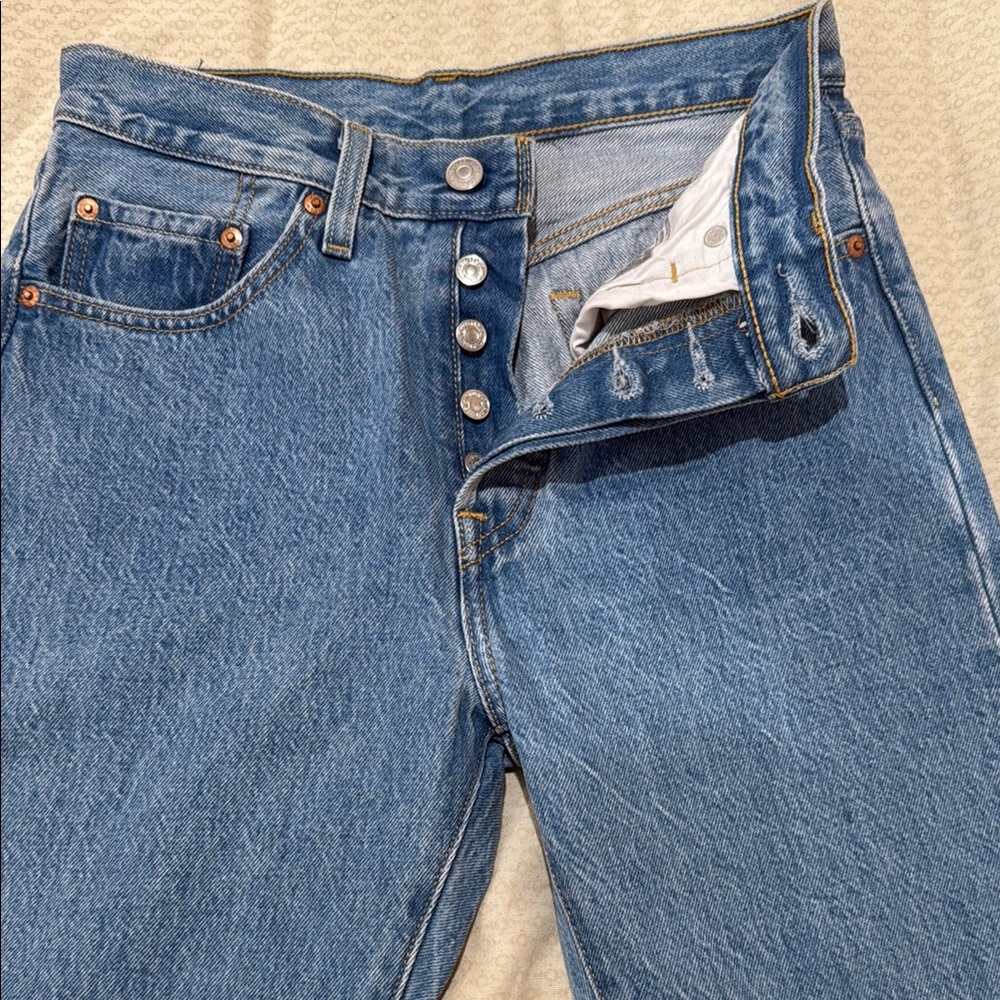 Levi's Blue Straight Leg Jeans with Classic Rigid Denim